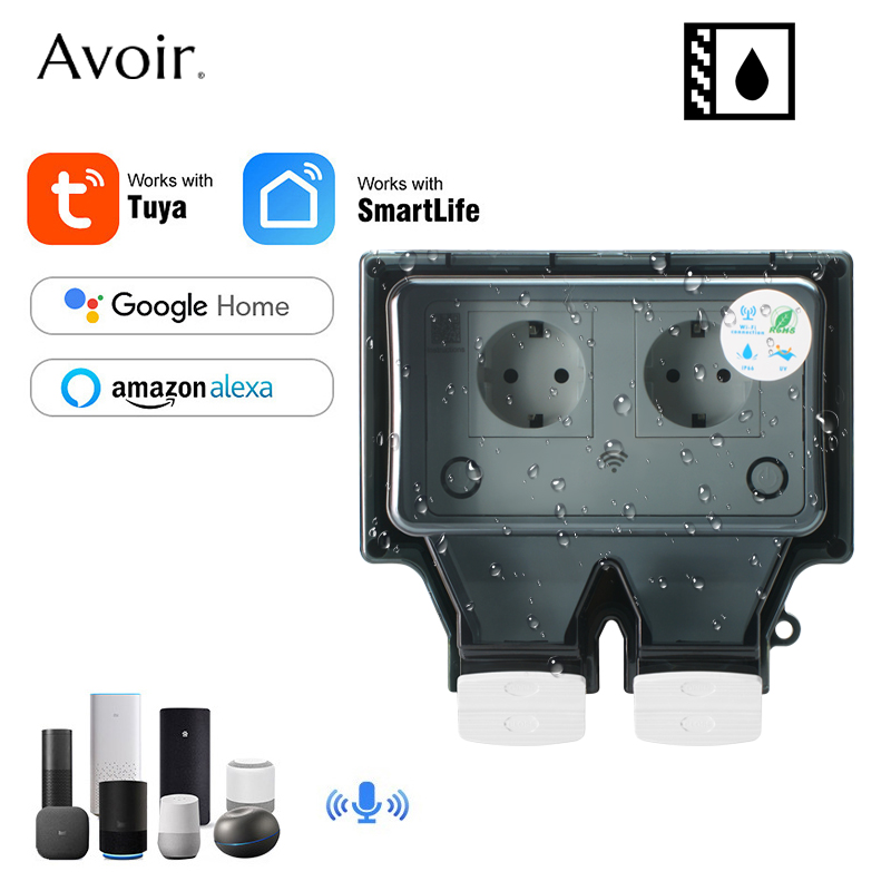Outdoor Power Inlet Box - Avoir Tuya Muur Stopcontacten Ip66 Waterdicht