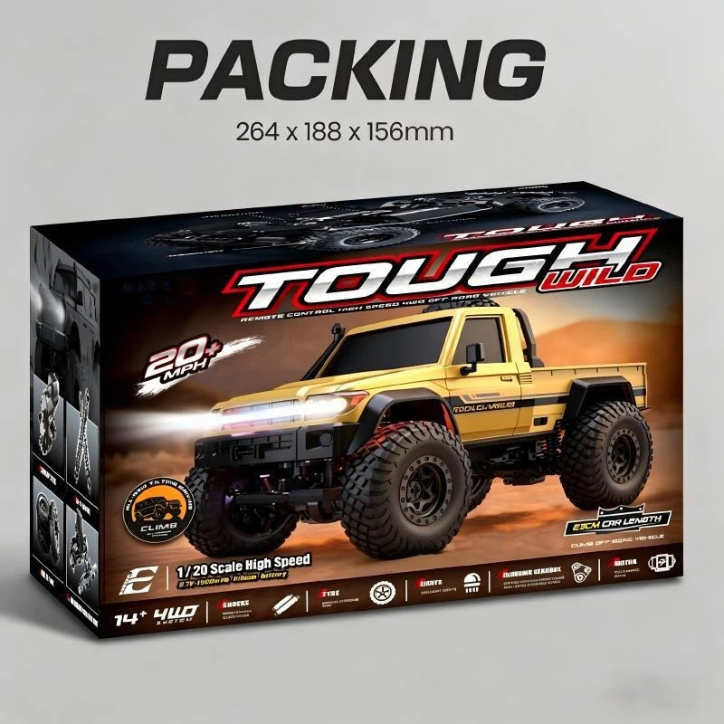 Outdoor Power Meter Bike - Volledig proportionele 1/20 4x4 RC Crawler