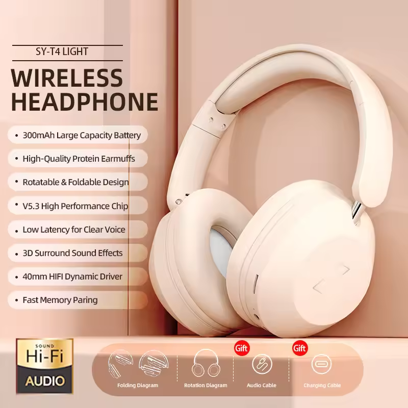 Outdoor Power Jack - SY-T4 Opvouwbare draadloze Bluetooth-headset Over-ear sportkoptelefoon
