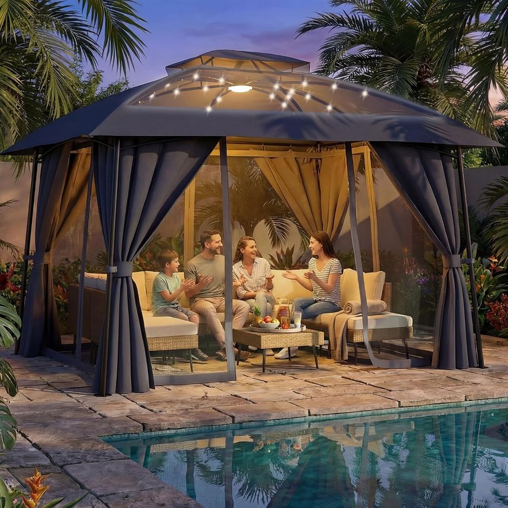 Outdoor Power For Gazebo - Buitengazebo 1012 met aangedreven LED-verlichting, stevige