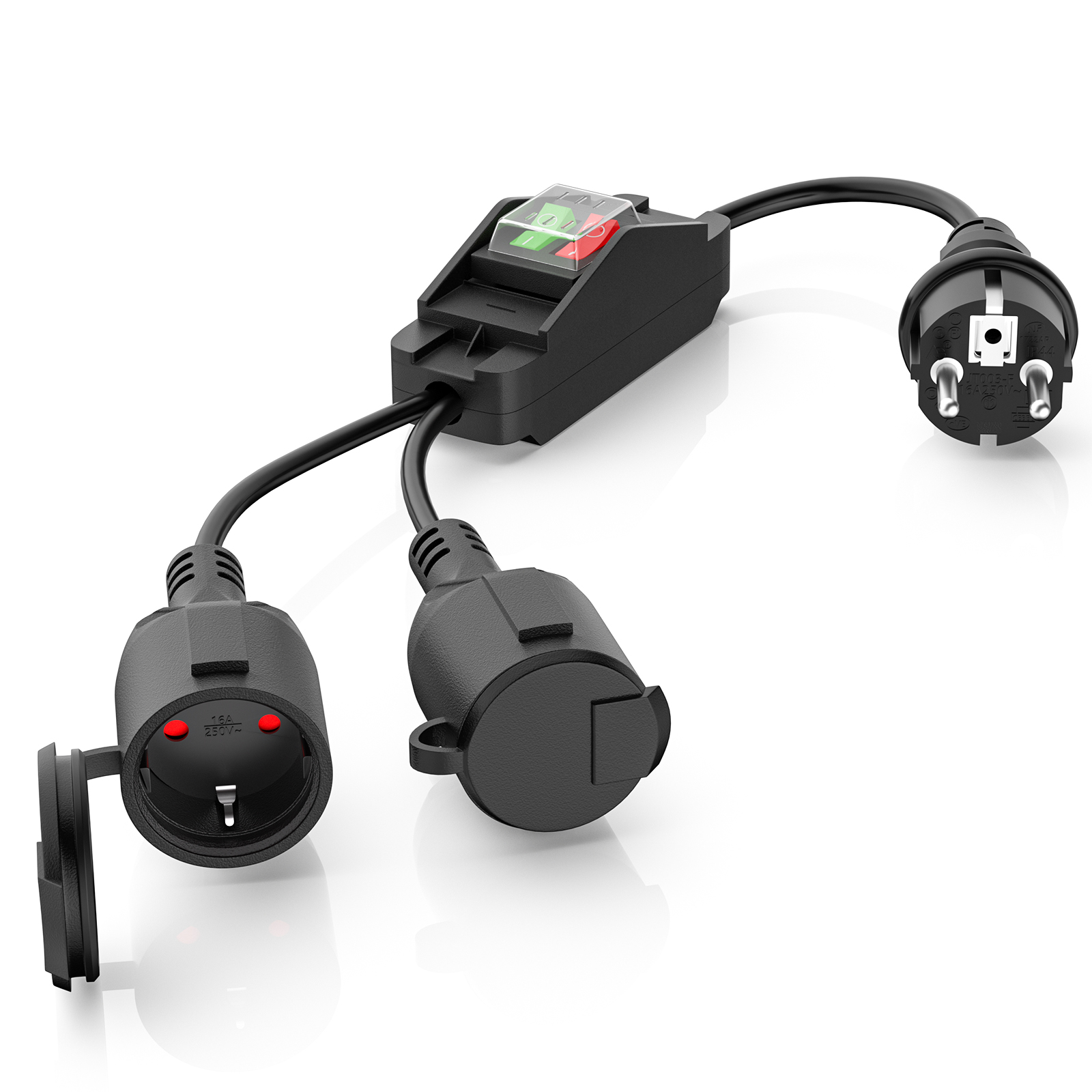 Outdoor Power Inlet Box - Dubbele stekker verlengkabel 2 Schuko-stopcontacten met