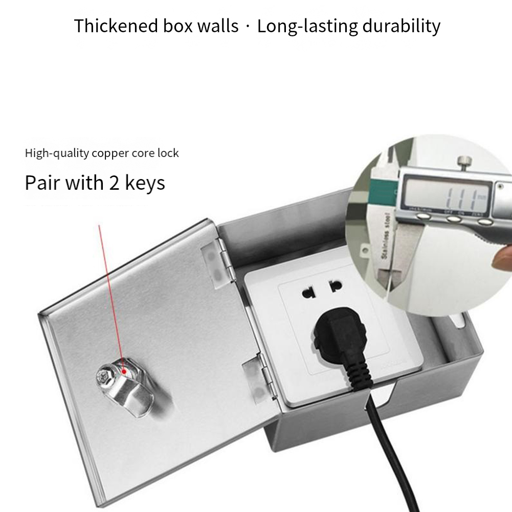 Outdoor Power Socket With Lock - Roestvrijstalen elektrische buitenkast, waterdichte elektrische behuizing