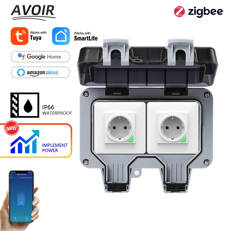 Outdoor Power Inlet Box - Avoir Tuya Zigbee Stopcontacten IP66 Waterdichte