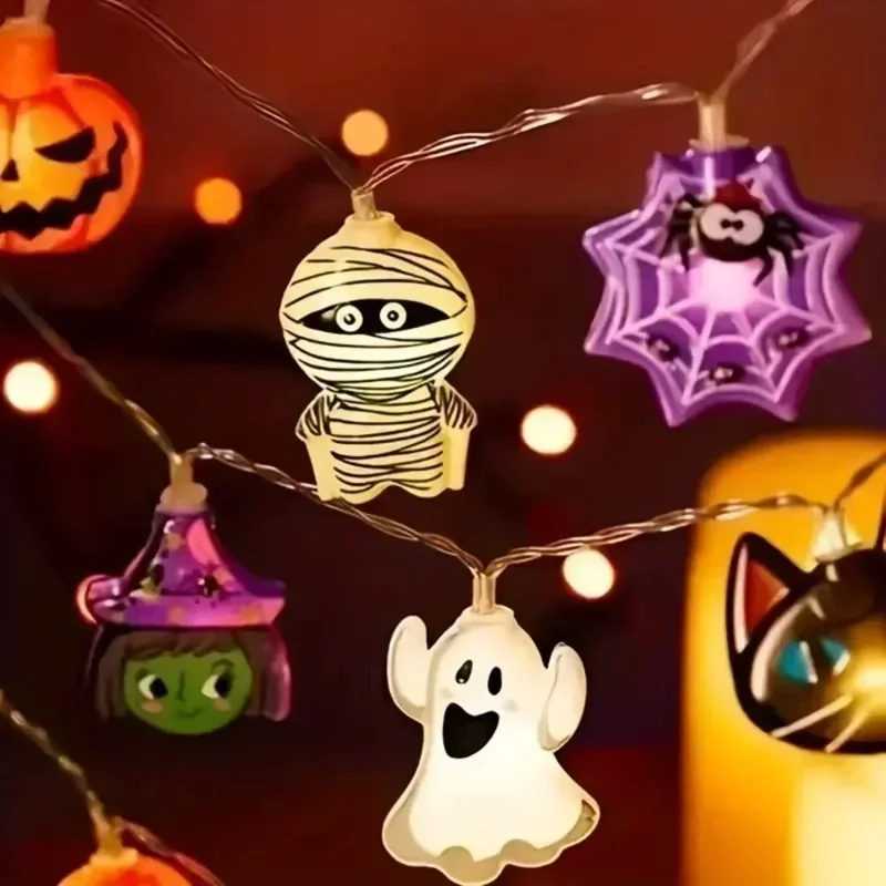 Outdoor Power Jack - Halloween Party LED-lichtslingers Pompoen Ghost Spider