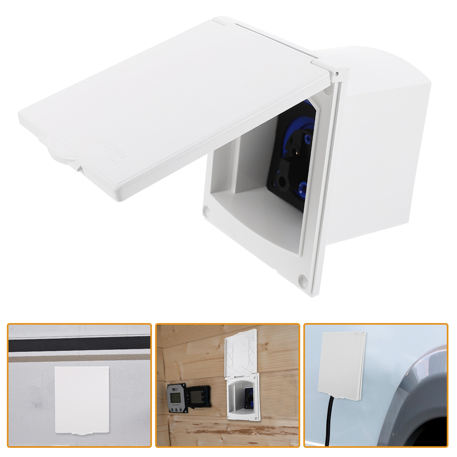 Outdoor Power Inlet Box - RV-stroomaansluitdoos 16A IP65, geschikt voor buitengebruik,