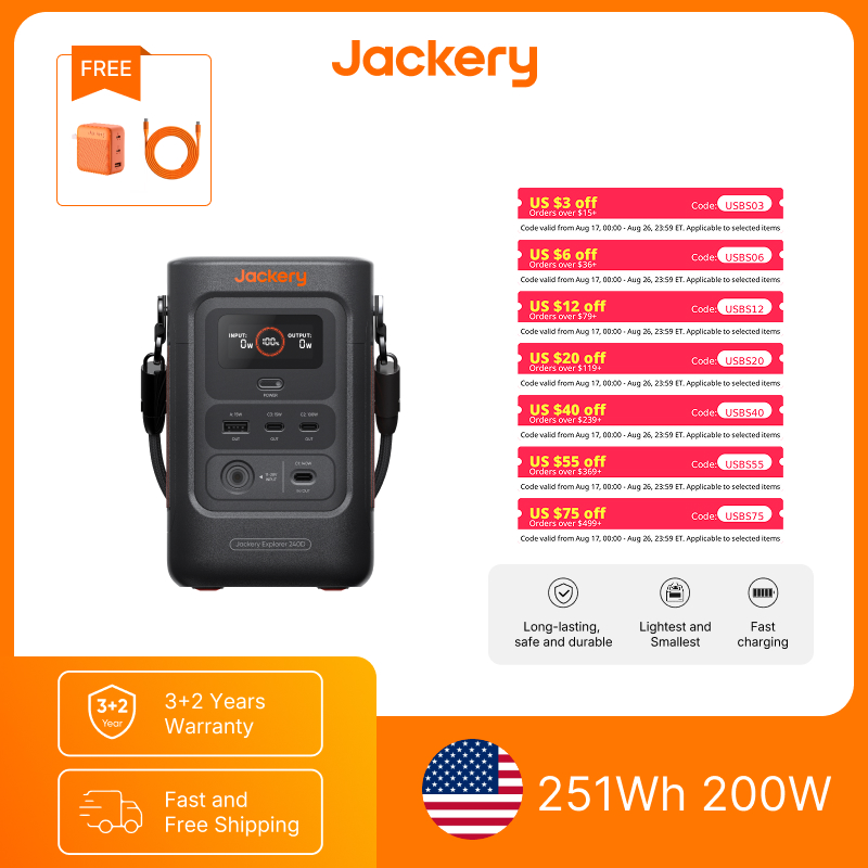 Power Outdoor Jackery - Jackery Powerbank E240DC versie en 102W