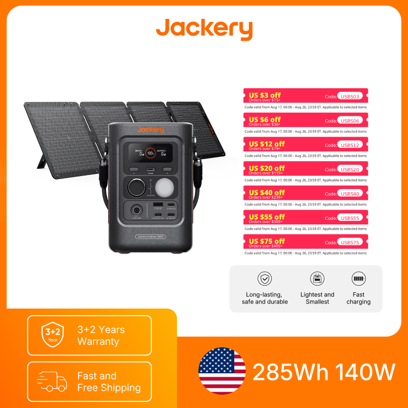 Power Outdoor Jackery - Jackery Explorer 300DC Powerbank en 40W
