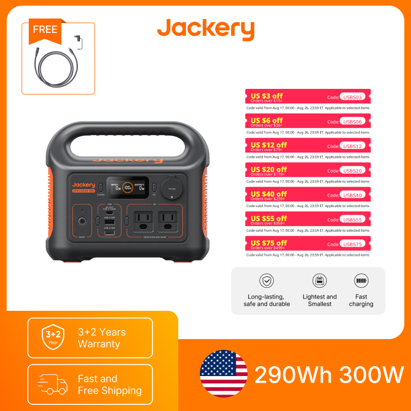 Power Outdoor Jackery - Jackery Draagbare Powerstation Explorer 300Nieuw met