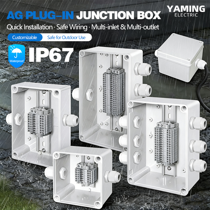 Outdoor Power Inlet Box - Waterdichte aansluitdoos met plug-in aansluitblok, meerdere
