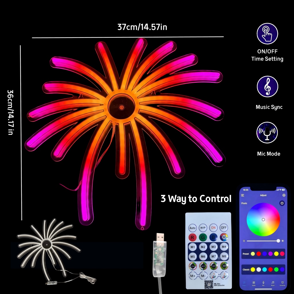RGB Vuurwerk Neon Licht LED La - Outdoor Power For Xmas Lights recensie en prijs