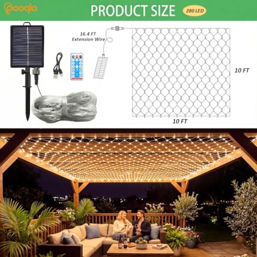 Solar Net Lights, 10x10ft Gaze - Outdoor Power For Gazebo recensie en prijs