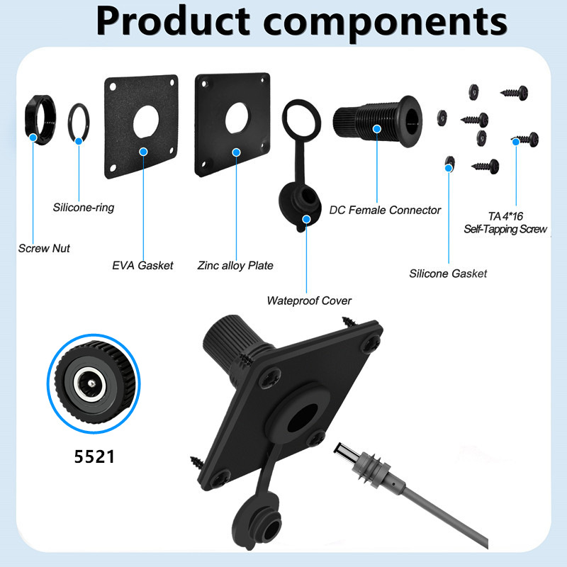 IP65 Waterdichte DC5521 Paneel - Outdoor Power Jack recensie en prijs