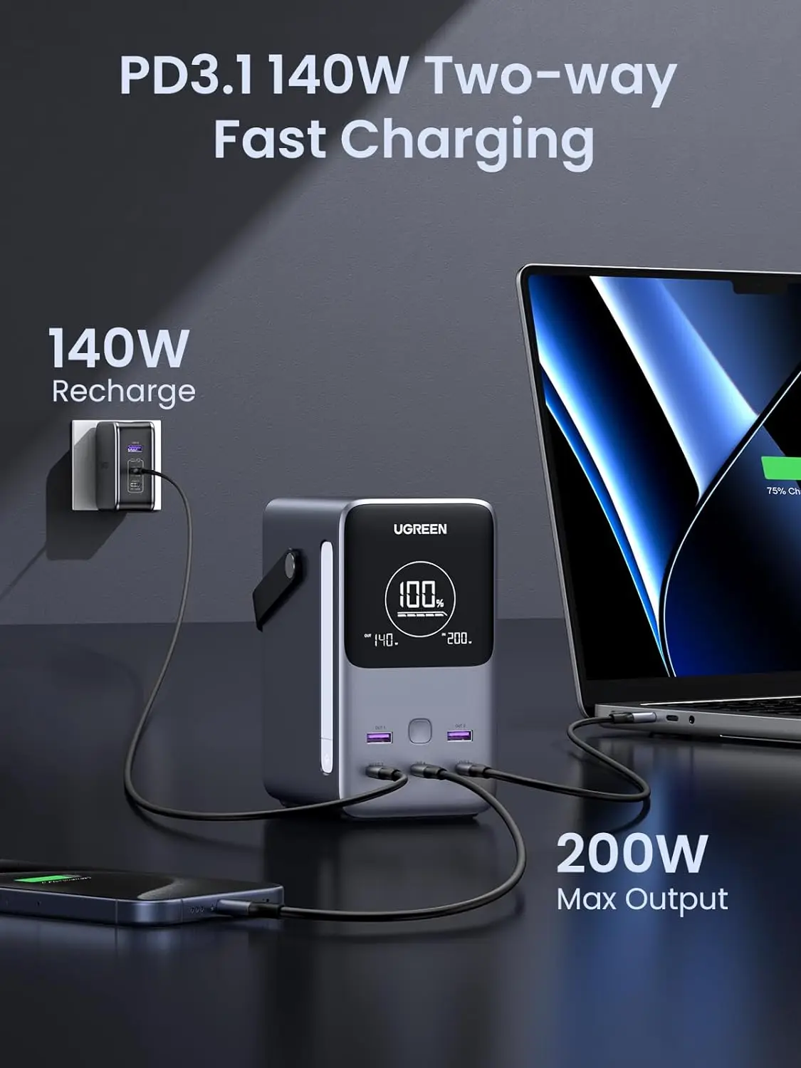 UGREEN 300W 48000mAh Draagbare - Ugreen Outdoor Power Bank recensie en prijs