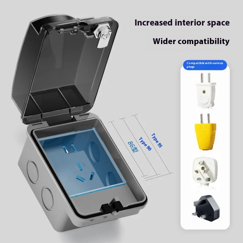 Outdoor 86 Type Open gemonteer - Outdoor Power Socket With Lock recensie en prijs