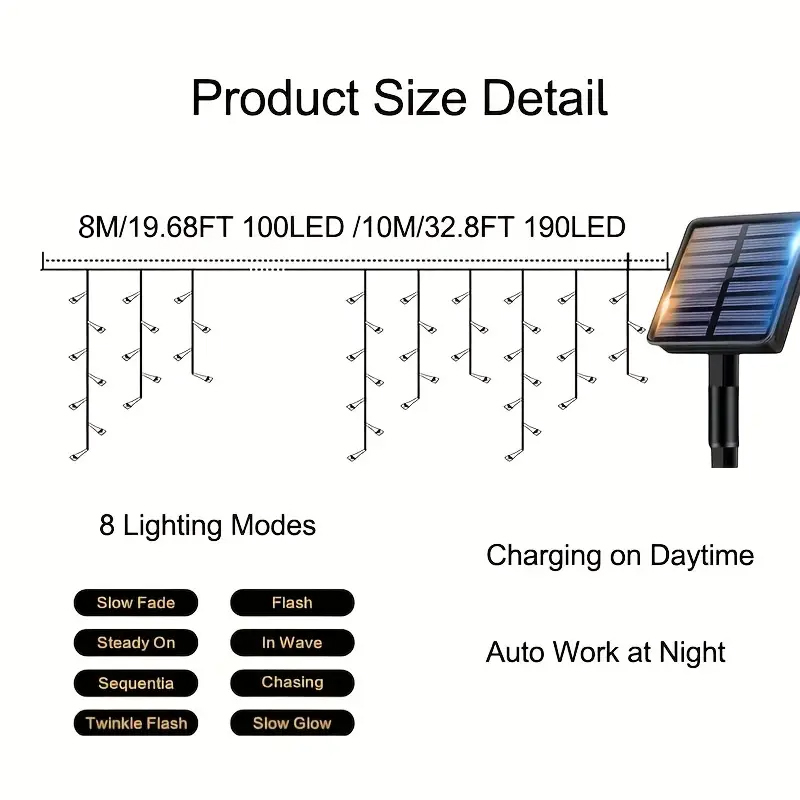 Solar Icicle Lights Outdoor Fa - Outdoor Power For Xmas Lights recensie en prijs